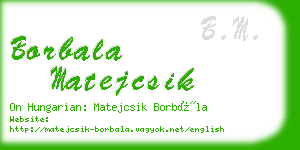 borbala matejcsik business card